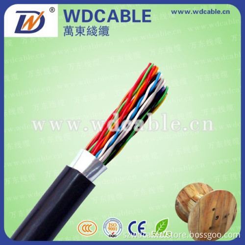 Drum Packing Armoured Telephone Cable 0.40mm Bare Copper Conductor